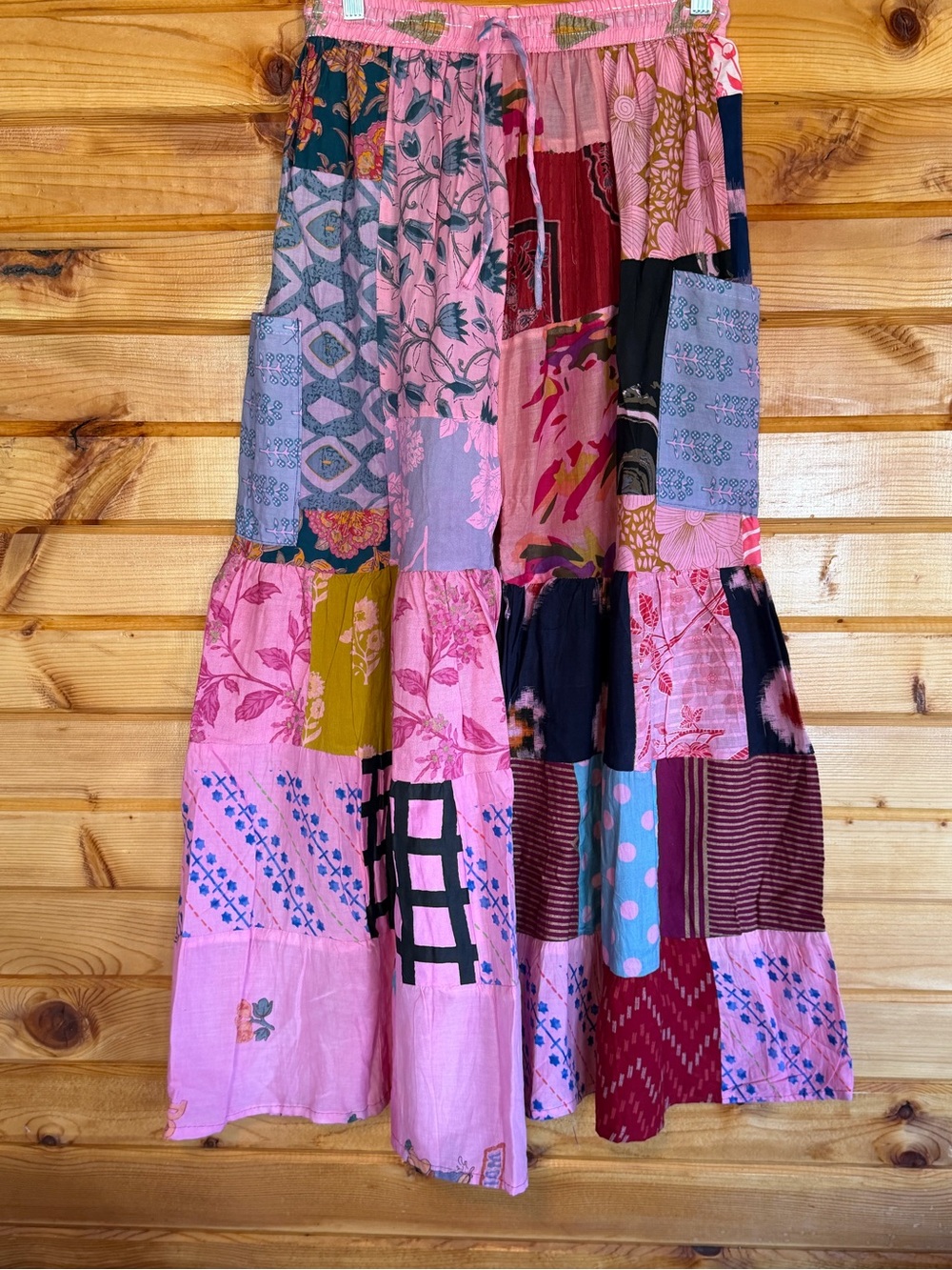 Ashley Taylor Pink Multi Patchwork Wide Leg Pants NWT!